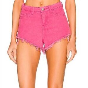Superdown pink jean shorts